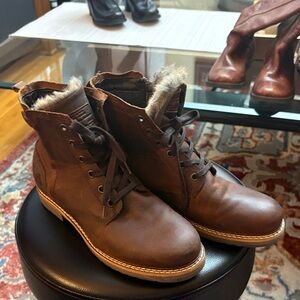 Women's Brown Leather Ankle Boots, size40EU/